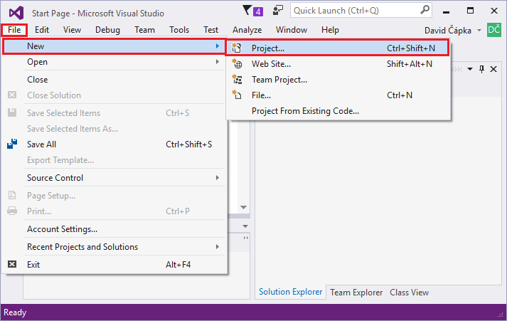 Creating a new project in Visual Studio - C# .NET Basic Constructs