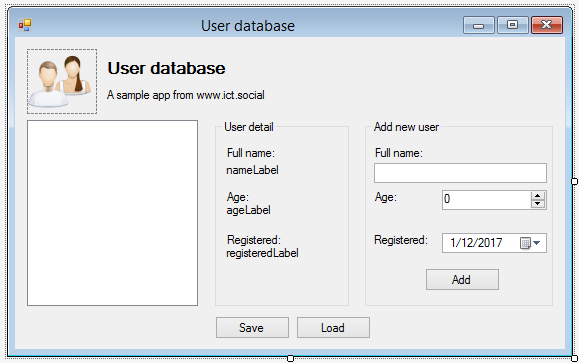 CSV user database form in C# .NET - Files and I/O in C# .NET