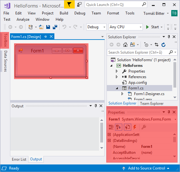 Windows Forms application in Visual Studio - Form Applications in C# .NET Windows Forms