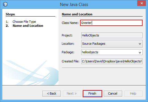 Declaring a new class in NetBeans - Object-Oriented Programming in Java