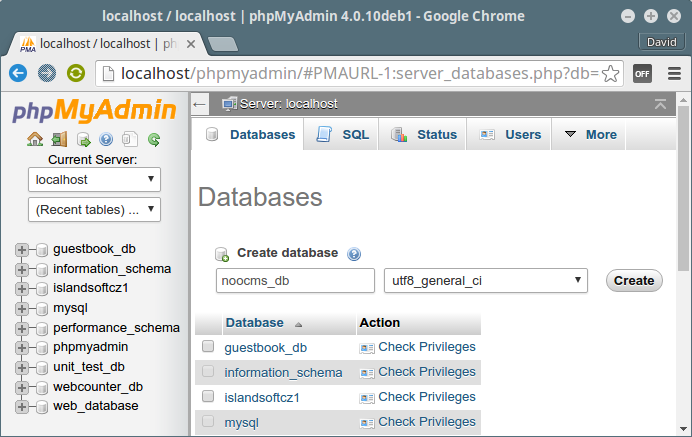 Creating database in phpMyAdmin - Databases in PHP for Beginners