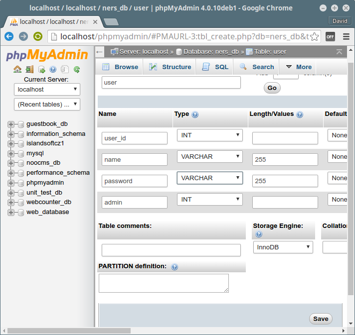 Creating users table in phpMyAdmin - Databases in PHP for Beginners