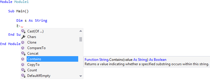 String methods in Visual Studio - Visual Basic (VB.NET) Basic Constructs