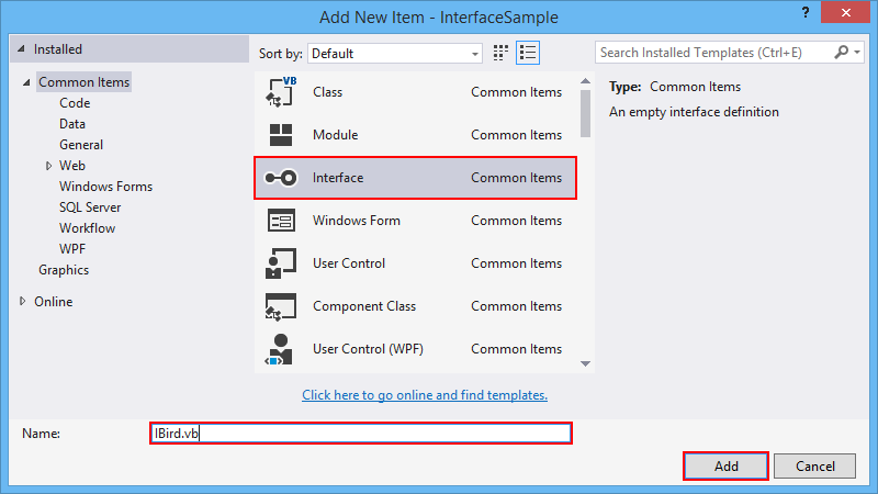 New interface in Visual Studio - Object-Oriented Programming in VB.NET