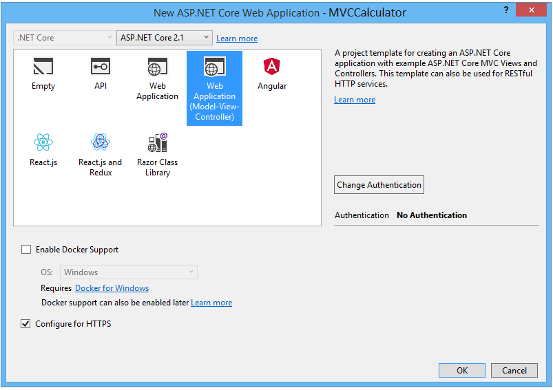 Creating a new ASP.NET MVC project - ASP.NET Core MVC Basics