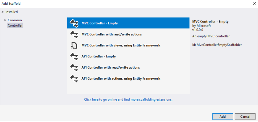 Creating a new controller in ASP.NET Core MVC - ASP.NET Core MVC Basics