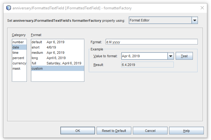 Setting JFormattedTextField in Java Swing - Form Applications in Java Swing