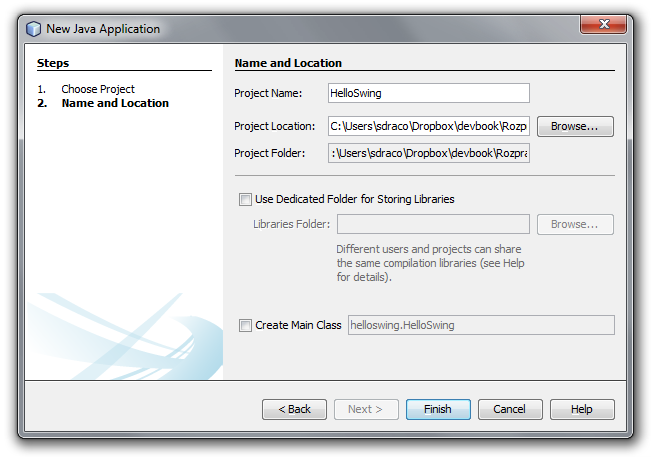 Creating a new Java Swing project in the NetBeans IDE - Form Applications in Java Swing
