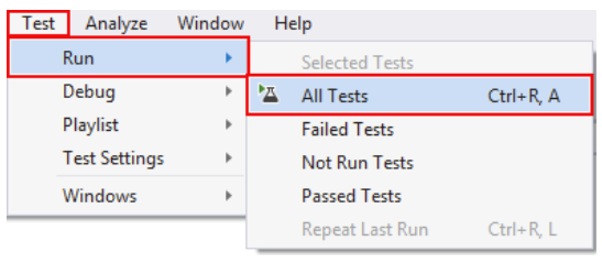 Running unit tests in Visual Studio - Testing in C# .NET