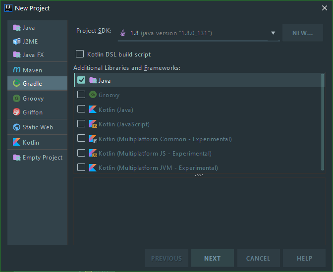 Start a new project in IntelliJ Idea with Gradle - Server for Client Applications in Java