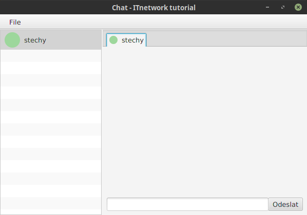 Window with empty conversation in Java chat app - Server for Client Applications in Java