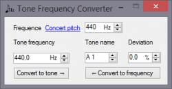 Tone and Frequency Converter in C# .NET